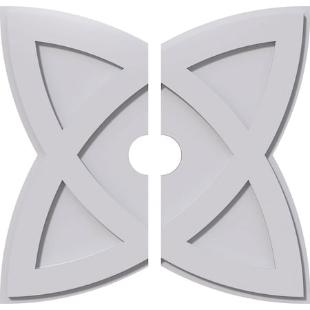 Ekena Millwork Cosmo Architectural Grde PVC Contemporary Ceiling Medallion, Two Piece, 22"OD x 3"ID x 8 1/4"C x 1"P CMP22CM2-03000
